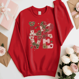 Comfort Colors® LOVE Faux Patchwork, 3d Embossed Valentines Day Shirts, Love Faux Embroidery sweatshirts, Patchwork LOVE Trending Faux YARN Shirts, Lovers Gift, MOM gift, Latch Hook Sweatheart Day