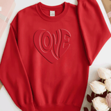 Comfort Colors® LOVE heart Puff Vinyl, 3d Embossed Valentines Day Shirts, LOVE sweatshirts, Trending PUFF Shirts, Lovers Gift, MOM gift, Sweatheart Day
