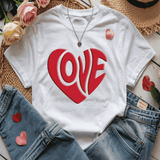Comfort Colors® LOVE heart Puff Vinyl, 3d Embossed Valentines Day Shirts, LOVE sweatshirts, Trending PUFF Shirts, Lovers Gift, MOM gift, Sweatheart Day