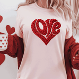 Comfort Colors® LOVE heart Puff Vinyl, 3d Embossed Valentines Day Shirts, LOVE sweatshirts, Trending Faux YARN Shirts, Lovers Gift, MOM gift, Latch Hook Sweatheart Day
