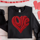 Comfort Colors® LOVE heart Puff Vinyl, 3d Embossed Valentines Day Shirts, LOVE sweatshirts, Trending Faux YARN Shirts, Lovers Gift, MOM gift, Latch Hook Sweatheart Day