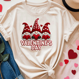 Comfort Colors® Valentine Gnomes Faux Patchwork, 3d Embossed Valentines Day Shirts,  Heart Gnomes Faux Embroidery sweatshirts, Patchwork Gnomes Trending Faux YARN Shirts, Lovers Gift, MOM gift, Latch Hook Sweatheart Day