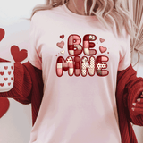 Comfort Colors® Be Mine Faux Patchwork, 3d Embossed Valentines Day Shirts,  Be Mine Faux Embroidery sweatshirts, Patchwork Be Mine Trending Faux YARN Shirts, Lovers Gift, MOM gift, Latch Hook Sweatheart Day