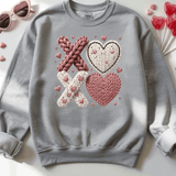 Comfort Colors® XOXO Faux Yarn, 3d Embossed Valentines Day Shirts, XOXO Faux Embroidery sweatshirts, Trending Faux YARN Shirts, Lovers Gift, MOM gift, Latch Hook Sweatheart Day