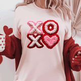 Comfort Colors® LOVED Faux Yarn, 3d Embossed Valentines Day Shirts, XOXO Heart Faux Embroidery sweatshirts, XOXO Faux Yarn Trending, Faux YARN Shirts, Lovers Gift, MOM gift, Yarn Sweetheart Day