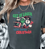 Comfort Colors, Get In Loser We're Saving Christmas Comfort Colors Shirt, Snowman Crewneck, Fall shirt, Funny shirt, Vintage Crewneck Tee, Xmas Movie Shirt