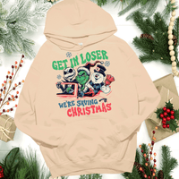 Comfort Colors, Get In Loser We're Saving Christmas Comfort Colors Shirt, Snowman Crewneck, Fall shirt, Funny shirt, Vintage Crewneck Tee, Xmas Movie Shirt