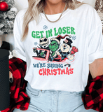 Comfort Colors, Get In Loser We're Saving Christmas Comfort Colors Shirt, Snowman Crewneck, Fall shirt, Funny shirt, Vintage Crewneck Tee, Xmas Movie Shirt