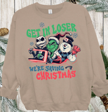 Comfort Colors, Get In Loser We're Saving Christmas Comfort Colors Shirt, Snowman Crewneck, Fall shirt, Funny shirt, Vintage Crewneck Tee, Xmas Movie Shirt