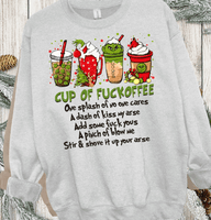 Cup of fuckoffee Grinc Sweatshirt, Grinc Face Sweatshirt, Funny Christmas Shirt, Christmas Coffee Shirt, Xmas Sweatshirt, Christmas Shirt