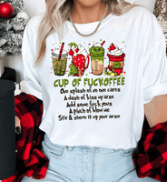 Cup of fuckoffee Grinc Sweatshirt, Grinc Face Sweatshirt, Funny Christmas Shirt, Christmas Coffee Shirt, Xmas Sweatshirt, Christmas Shirt