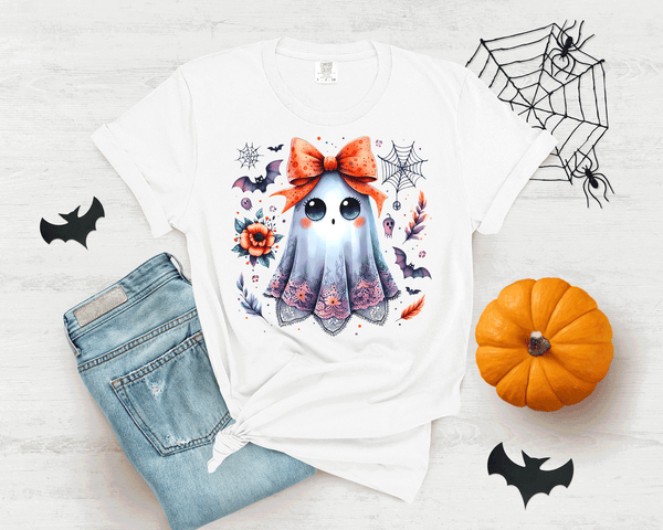 Vintage Halloween Shirt, Spooky Season Cute Lace Ghost Halloween Boo Lace Bow Halloween trending, Halloween Gift, Stay Spooky Shirt (Copy)