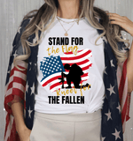 Memorial Day Graphic T-Shirts, Honor our Military, Veterans, Unites States Armed forces Day, Stand for Flag Kneel for fallen