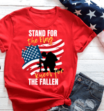 Memorial Day Graphic T-Shirts, Honor our Military, Veterans, Unites States Armed forces Day, Stand for Flag Kneel for fallen