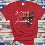 Retro USA shirt, She Loves Jesus And America Too, Womens USA Crewneck shirt, USA Shirt, America shirt, 4th of July shirt