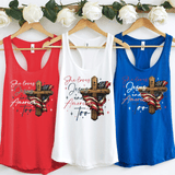 Retro USA shirt, She Loves Jesus And America Too, Womens USA Crewneck shirt, USA Shirt, America shirt, 4th of July shirt