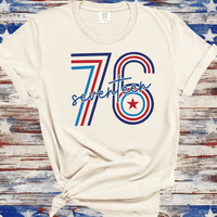 Seventeen 76 Happy 4th of July Freedom Fireworks BBQ Stars, 4th of July Tee, Western Women's Patriotic Shirt, Red White and Blue