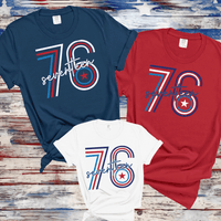 Seventeen 76 Happy 4th of July Freedom Fireworks BBQ Stars, 4th of July Tee, Western Women's Patriotic Shirt, Red White and Blue