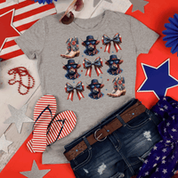 Highland Cow 4th of July Shirt, Coquette American Flag Shirt, USA Bow Shirt, Farmlife 4th of July Tee, Western Women's Patriotic Shirt, Red White and Blue