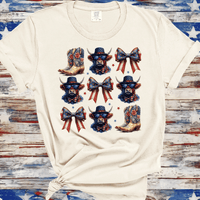 Highland Cow 4th of July Shirt, Coquette American Flag Shirt, USA Bow Shirt, Farmlife 4th of July Tee, Western Women's Patriotic Shirt, Red White and Blue