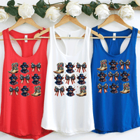 Highland Cow 4th of July Shirt, Coquette American Flag Shirt, USA Bow Shirt, Farmlife 4th of July Tee, Western Women's Patriotic Shirt, Red White and Blue