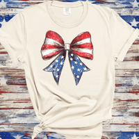 Comfort Colors®  4th of July Shirt, Coquette American Flag Shirt, USA Bow Shirt, 4th of July Tee, Women's Patriotic Shirt, Red White and Blue