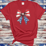 Comfort Colors®  4th of July Shirt, Coquette American Flag Shirt, USA Bow Shirt, 4th of July Tee, Women's Patriotic Shirt, Red White and Blue
