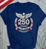 Comfort Colors USA 250th Faux Yarn Anniversary Shirts, 1776–2026 United States of America Eagle Emblem Faux Latch hook image, 1776–2026 USAAnniversary matching family shirts