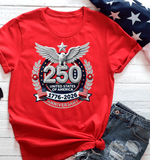 Comfort Colors USA 250th Faux Yarn Anniversary Shirts, 1776–2026 United States of America Eagle Emblem Faux Latch hook image, 1776–2026 USAAnniversary matching family shirts