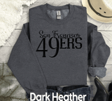 Custom PUFF vinyl 49ers Sweatshirt, Embossed Puff Spirit Wear Sweatshirt, San Francisco 49ers PUFF fan Gear NFL Football Playoff Shirts, 49ers Puff Vinyl Sweatshirts, 3D Embossed Football Gear