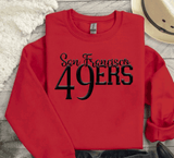 Custom PUFF vinyl 49ers Sweatshirt, Embossed Puff Spirit Wear Sweatshirt, San Francisco 49ers PUFF fan Gear NFL Football Playoff Shirts, 49ers Puff Vinyl Sweatshirts, 3D Embossed Football Gear