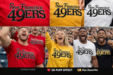 Custom PUFF vinyl 49ers Sweatshirt, Embossed Puff Spirit Wear Sweatshirt, San Francisco 49ers PUFF fan Gear NFL Football Playoff Shirts, 49ers Puff Vinyl Sweatshirts, 3D Embossed Football Gear
