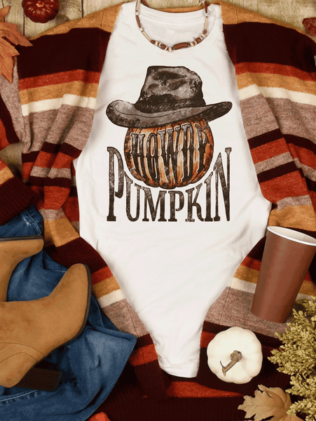 Howdy Pumpkin Cowboy Western Halloween Comfort Colors Shirt