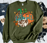 Hello Fall Cow Leopard Pumpkins Comfort Colors