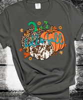 Hello Fall Cow Leopard Pumpkins Comfort Colors