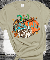 Hello Fall Cow Leopard Pumpkins Comfort Colors