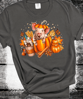 Fall Coffee Pig Pumpkin Comfort Colors