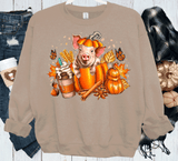 Fall Coffee Pig Pumpkin Comfort Colors