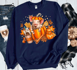 Fall Coffee Pig Pumpkin Comfort Colors