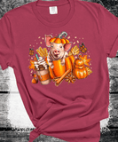 Fall Coffee Pig Pumpkin Comfort Colors