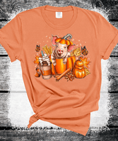 Fall Coffee Pig Pumpkin Comfort Colors