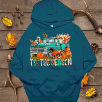 Tis the season Vintage Green Truck Fall Thanksgiving Comfort Colors