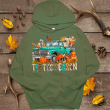 Tis the season Vintage Green Truck Fall Thanksgiving Comfort Colors