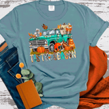 Tis the season Vintage Green Truck Fall Thanksgiving Comfort Colors