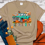 Tis the season Vintage Green Truck Fall Thanksgiving Comfort Colors