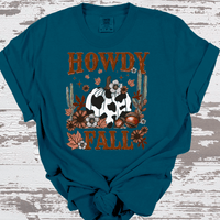 Howdy Fall Cow Print Pumpkin Thanksgiving Comfort Colors