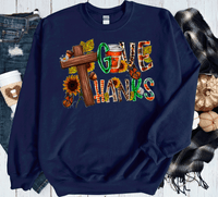 Give Thanks Cross BOHO Thanksgiving Fall Comfort Colors Family Shirts