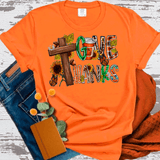 Give Thanks Cross BOHO Thanksgiving Fall Comfort Colors Family Shirts