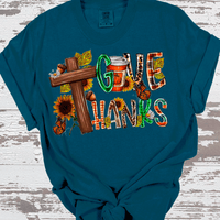 Give Thanks Cross BOHO Thanksgiving Fall Comfort Colors Family Shirts
