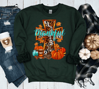 Thankful Leopard Cross Thanksgiving Fall Comfort Colors